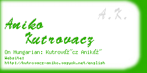 aniko kutrovacz business card